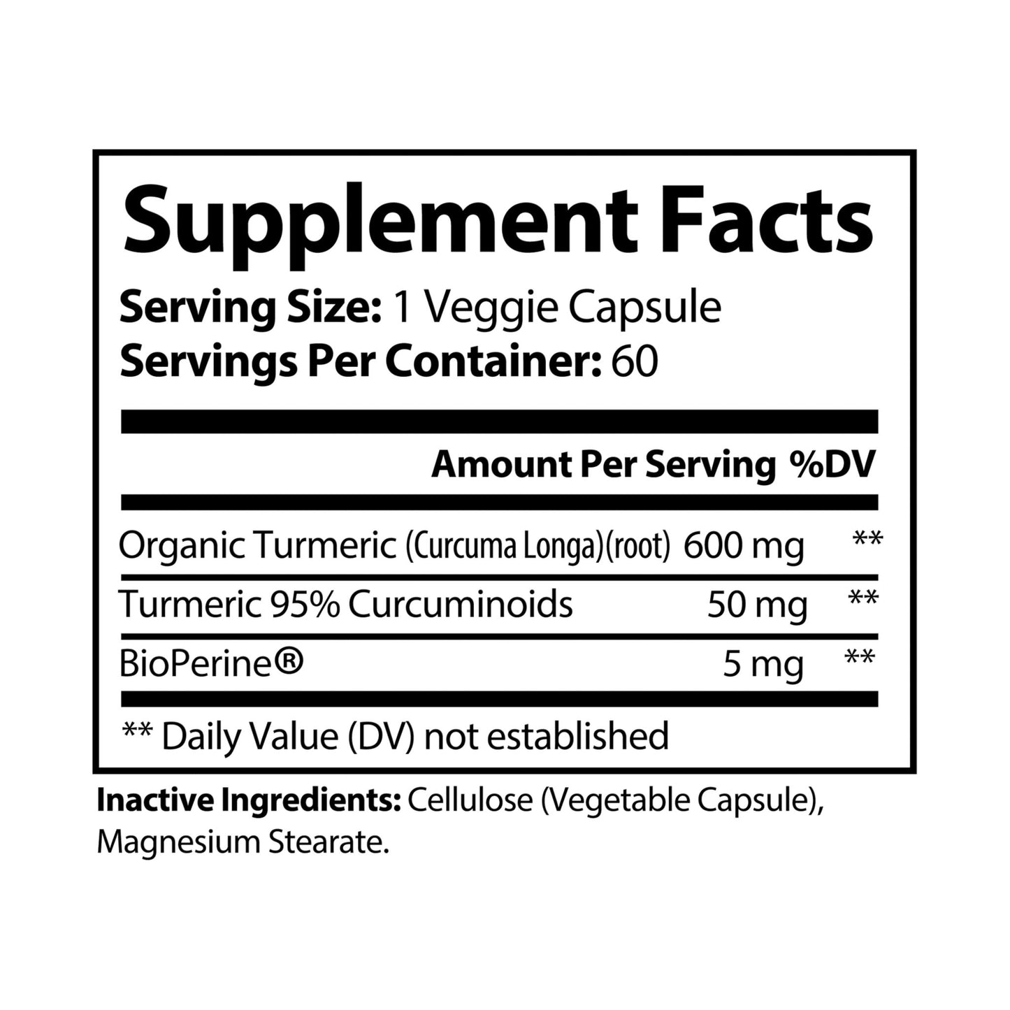Essence Wellness | Golden Ground Turmeric and BioPerine (60 Caps)
