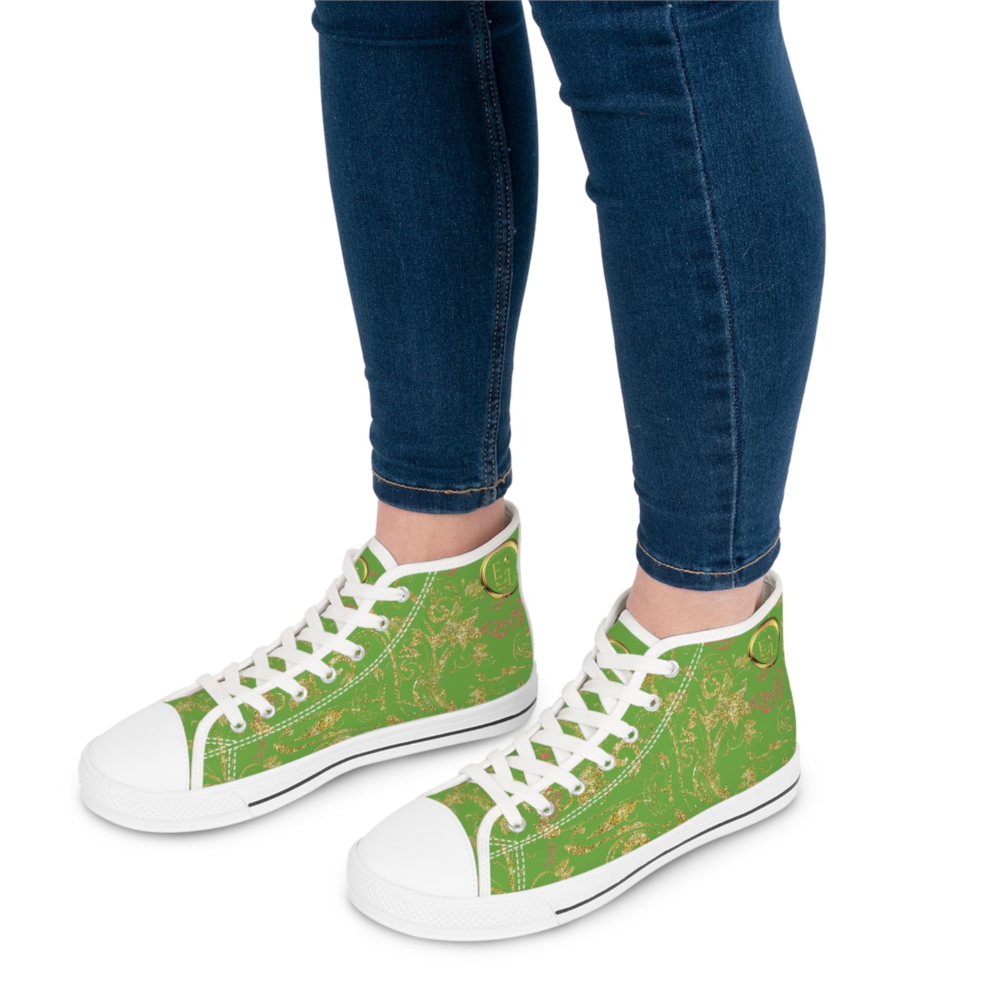 Ladies Bohemian Butterfly | Light Green | White Sole HighTops