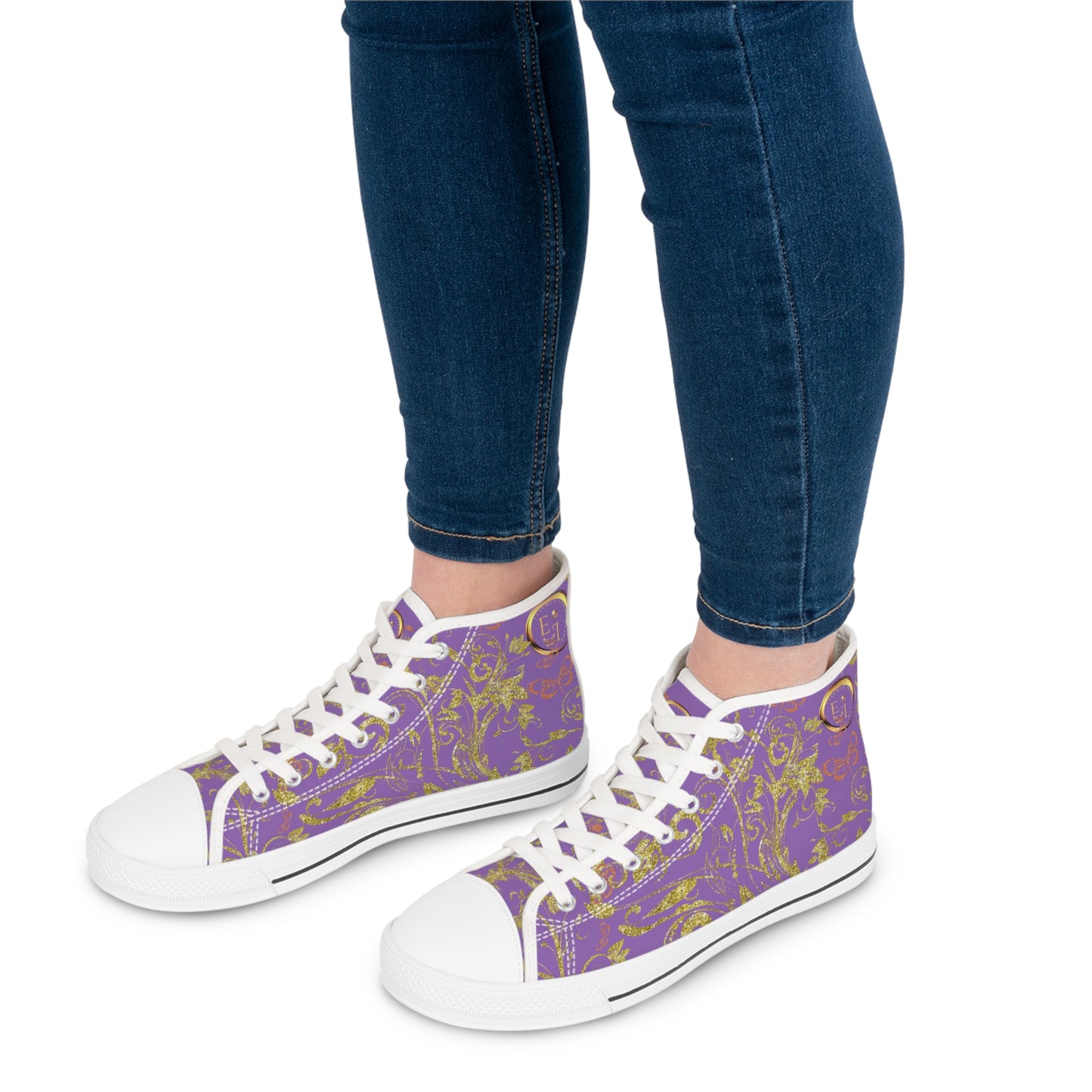 Ladies Bohemian Butterfly | Light Purple | White Sole HighTops