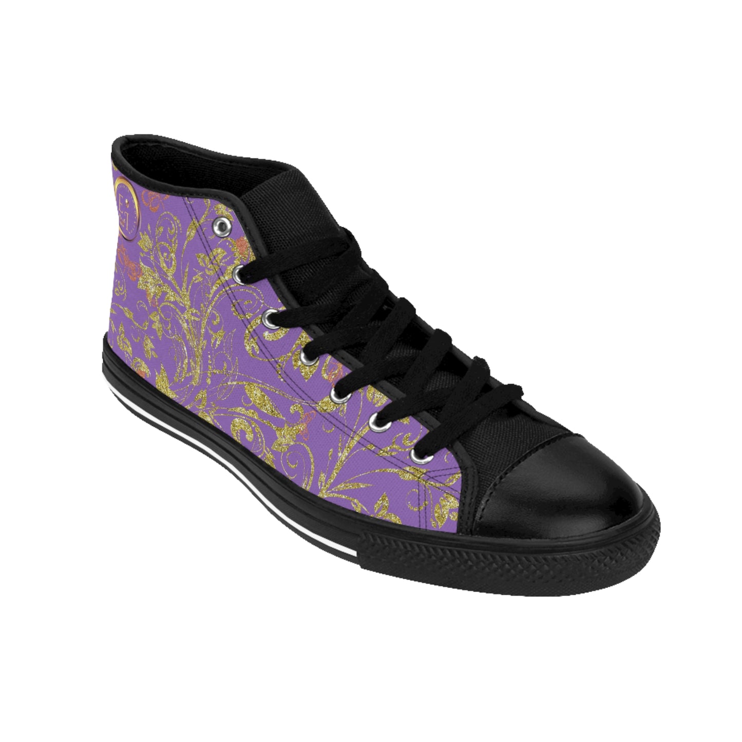 Bohemian Butterfly | Light Purple | Black Sole HighTop Sneakers