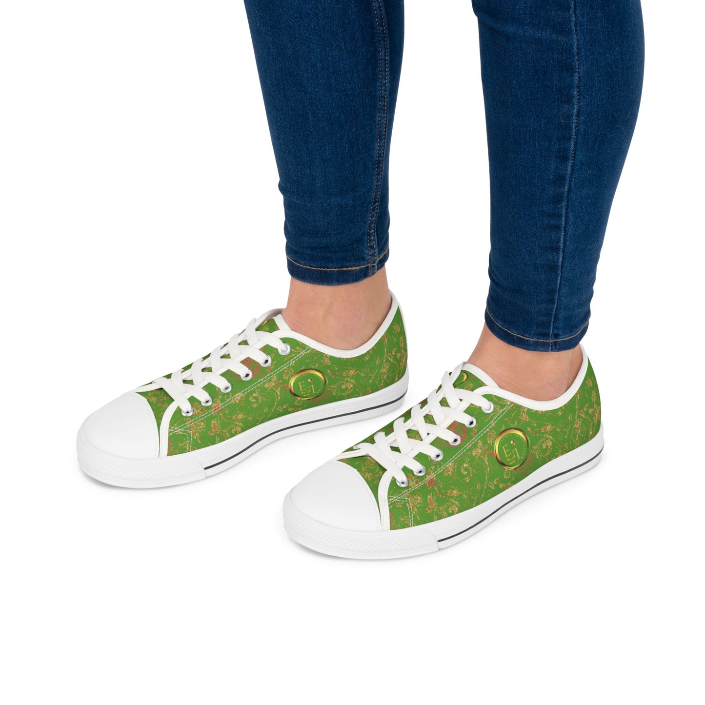 Ladies Bohemian Butterfly | Light Green | White Sole LowTops