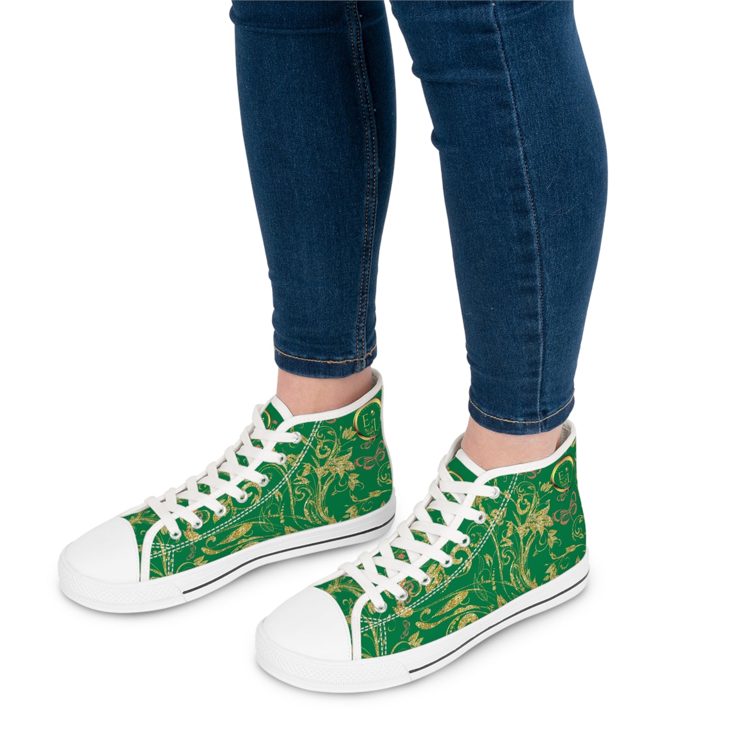 Ladies Bohemian Butterfly | Green | White Sole HighTops