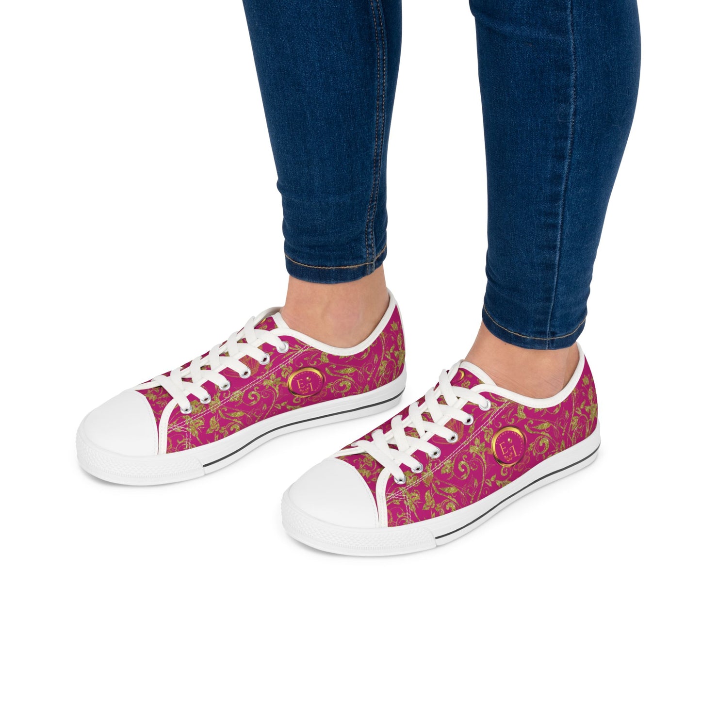 Ladies Bohemian Butterfly | Pink | White Sole LowTops