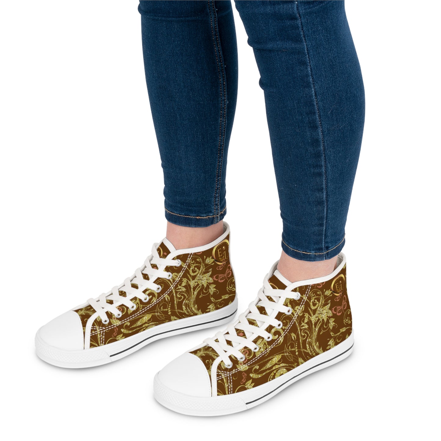 Ladies Bohemian Butterfly | Brown | White Sole HighTops