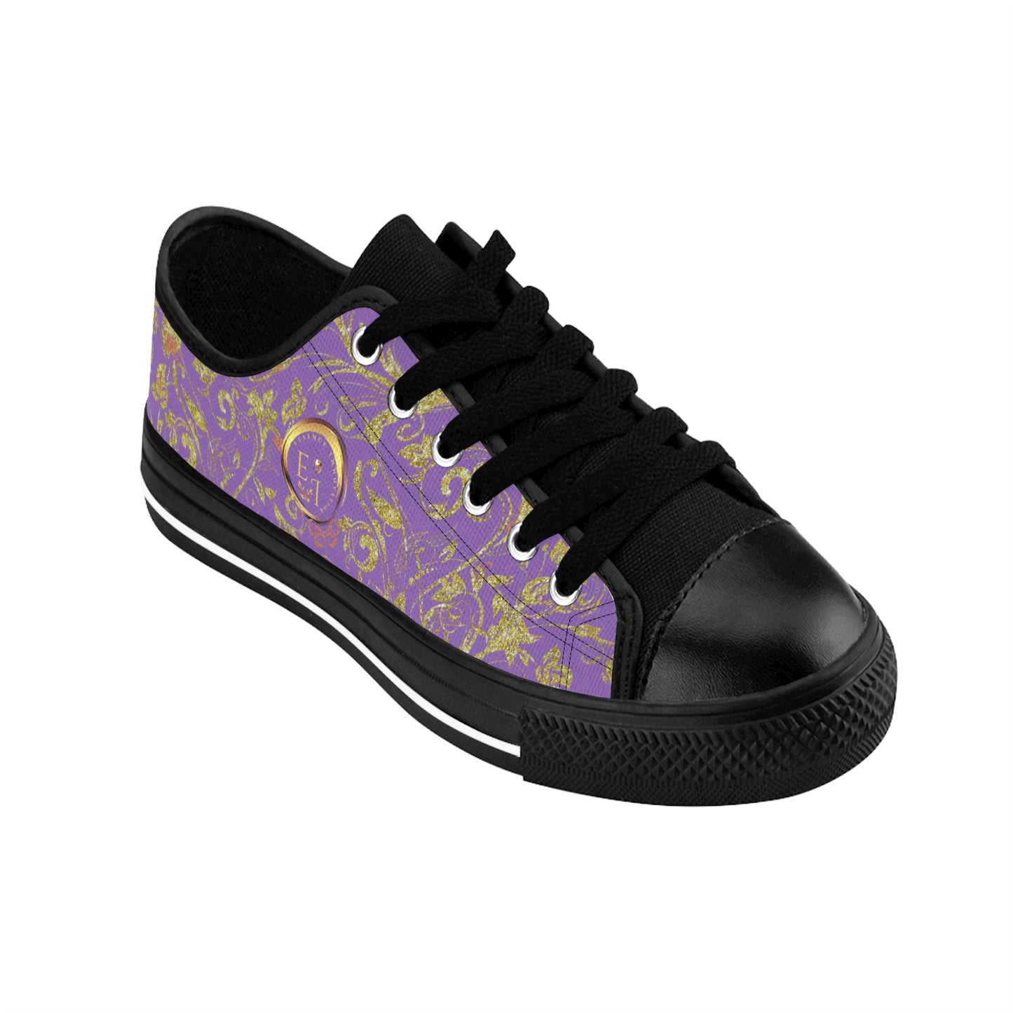 Bohemian Butterfly | Light Purple | Black Sole LowTop Sneakers