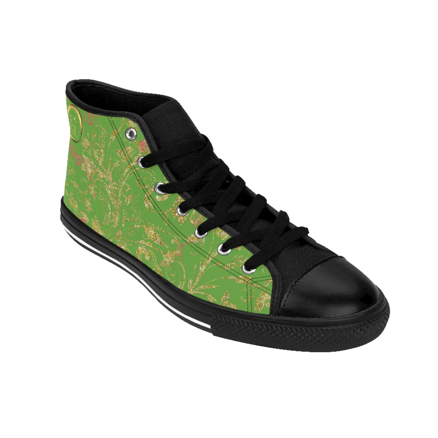 Bohemian Butterfly | Light Green | Black Sole HighTop Sneakers