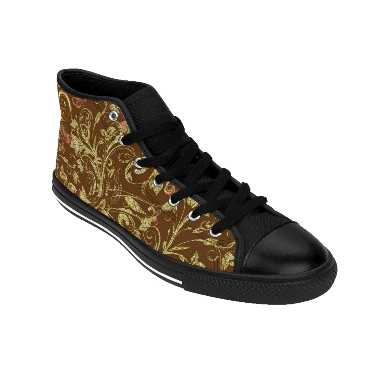 Bohemian Butterfly | Brown | Black Sole HighTop Sneakers