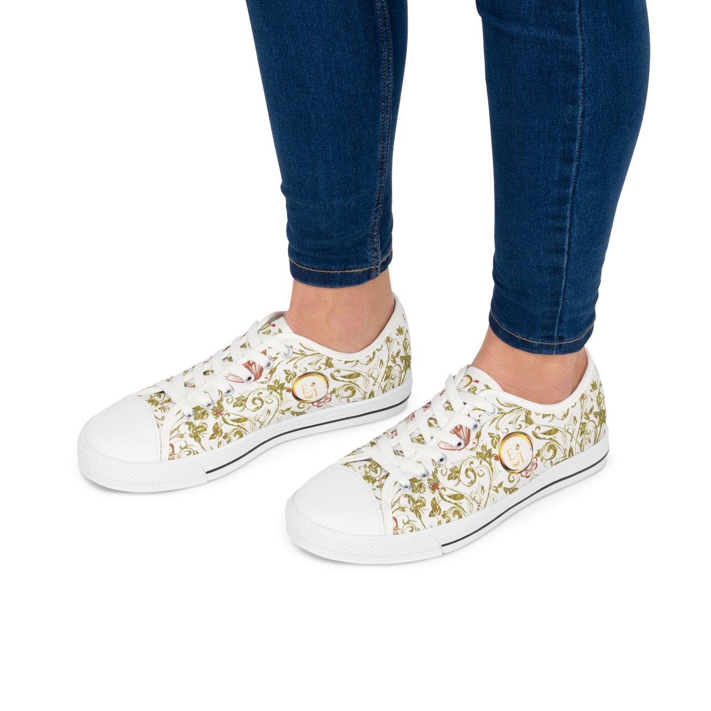 Ladies Bohemian Butterfly | White | White Sole LowTops