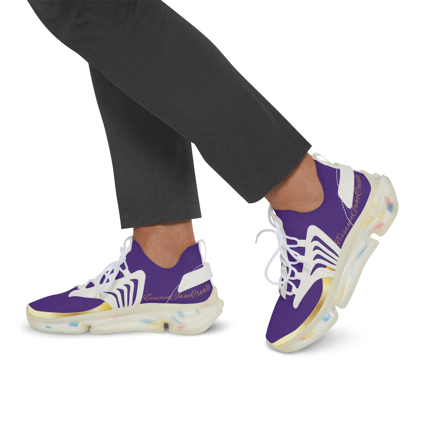 EssenceInnoCreate Purple | Men’s White Trim Mesh Sneakers