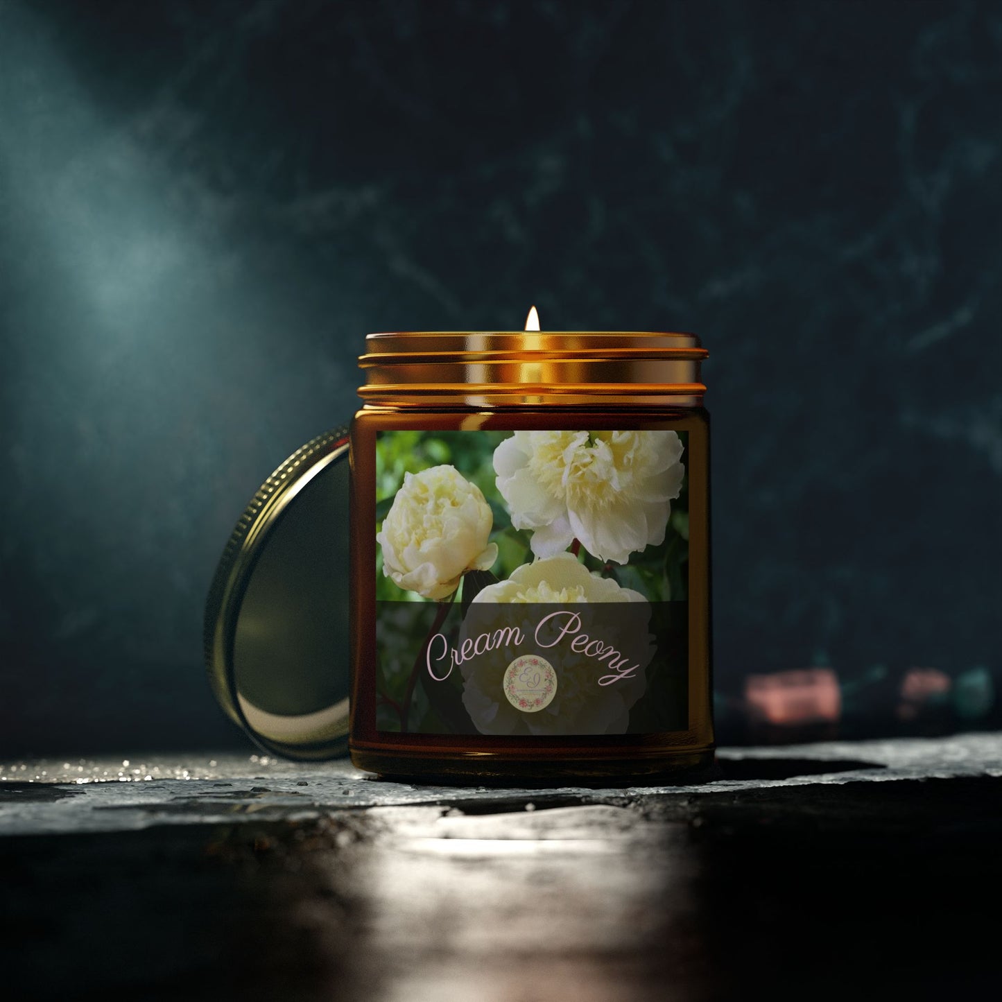 Fragrant Flower | Velvet Vanilla Candle | Cream Peony | 4oz, 9oz