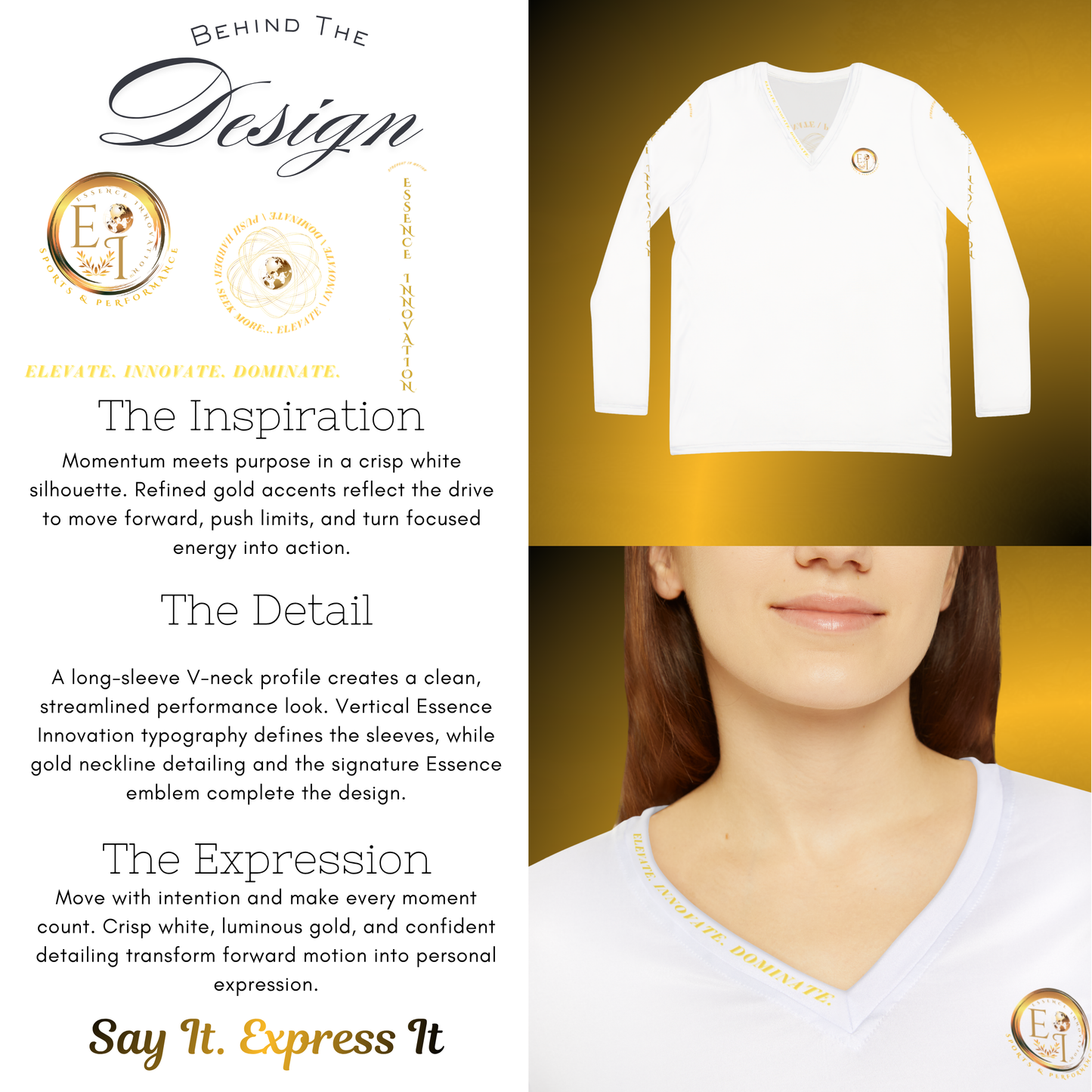 Momentum Performance V-Neck White VI