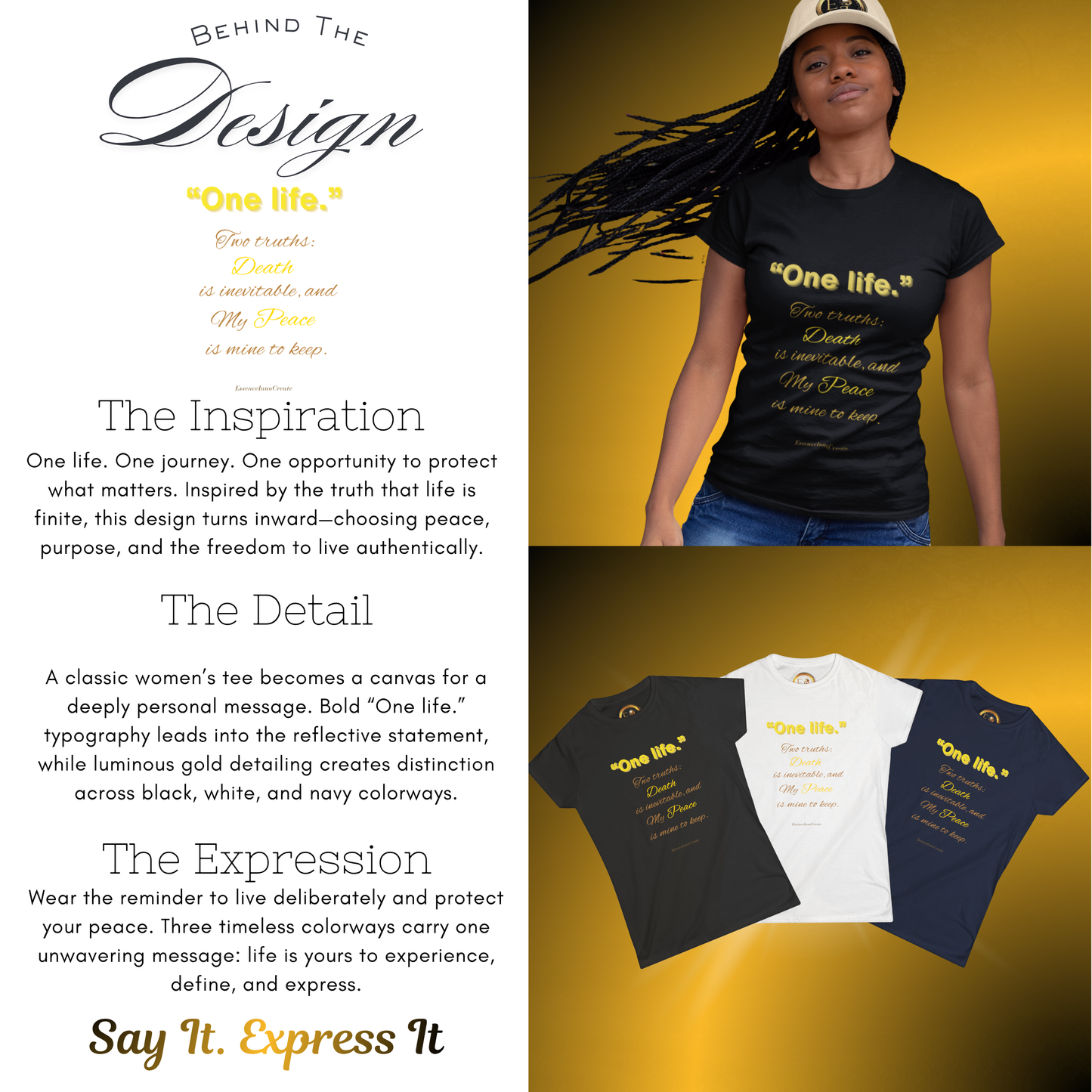 One Life T-Shirt – Minimal Inspirational Quote Tee