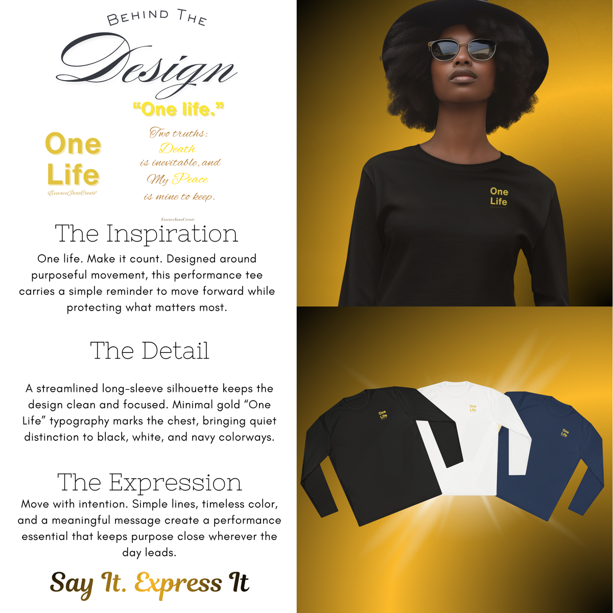 One Life Performance Long Sleeve Tee – Lightweight Active Shirt