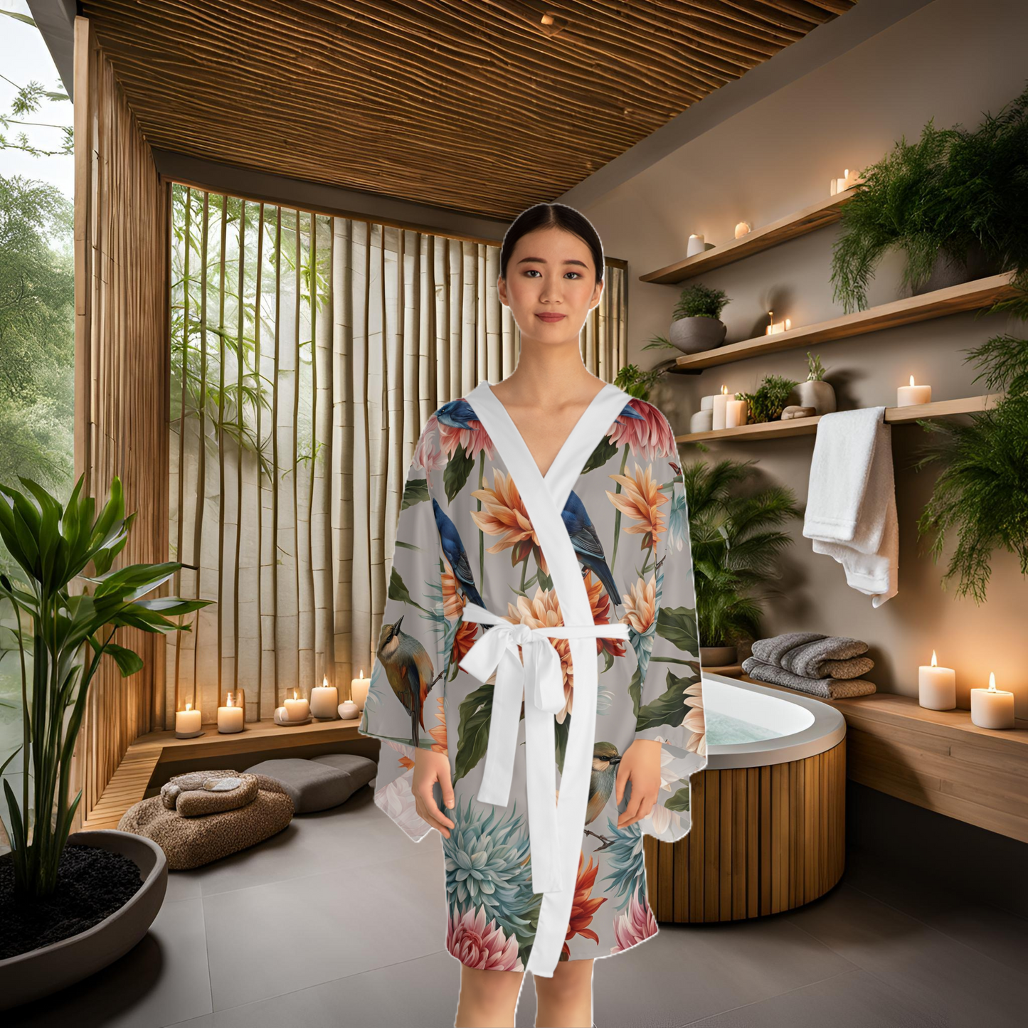 |Serenity Garden Kimono Robe | EI Fashion Apparel