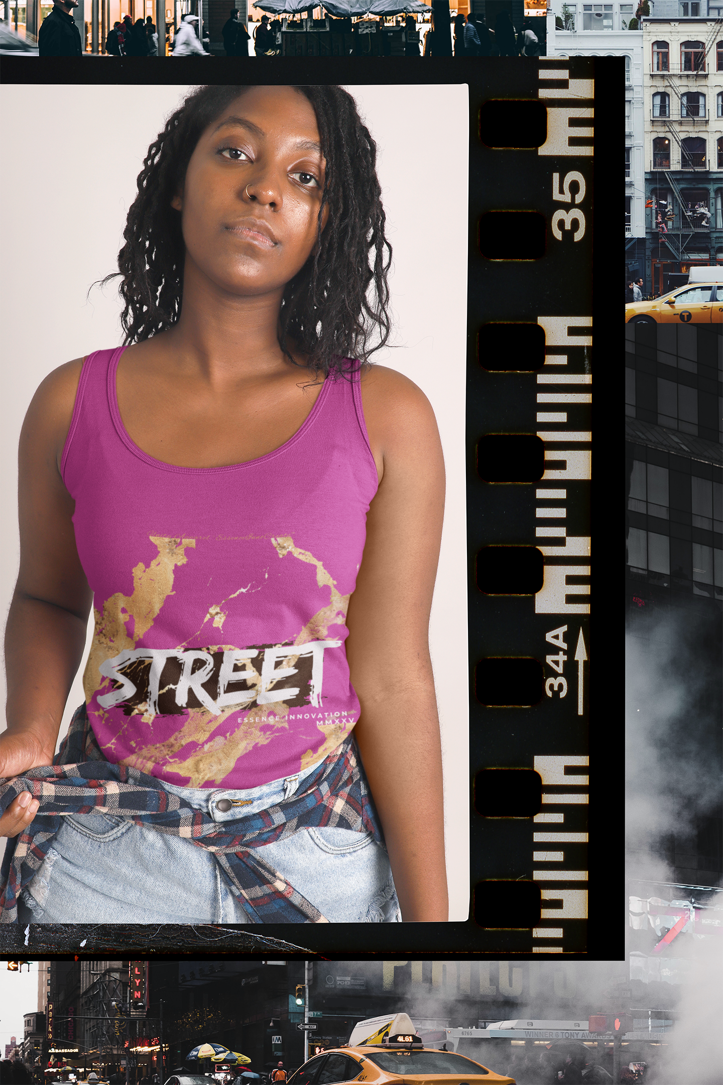 STREET Gold Graffiti XVIII | Unisex Tank Top | Pink
