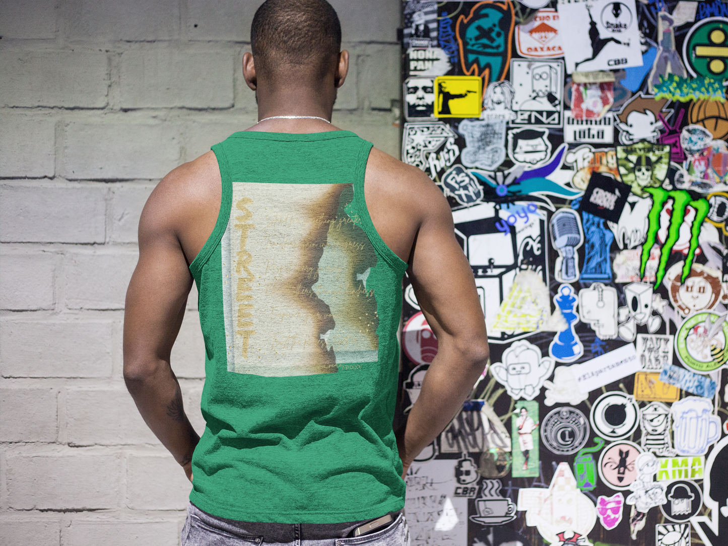 STREET Gold Graffiti XII | Unisex Tank Top | Dark Green