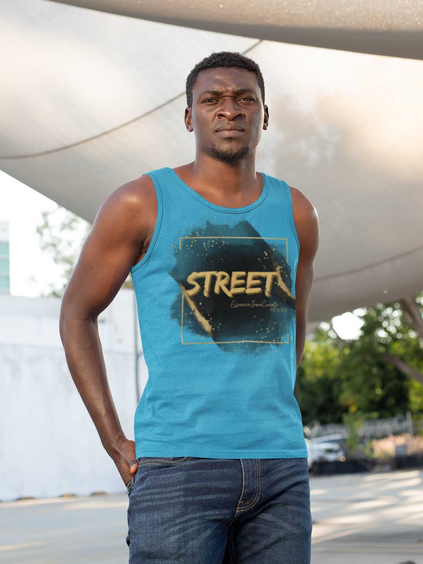 Street Wear Tank XV | EssenceInnoCreate | Turquoise