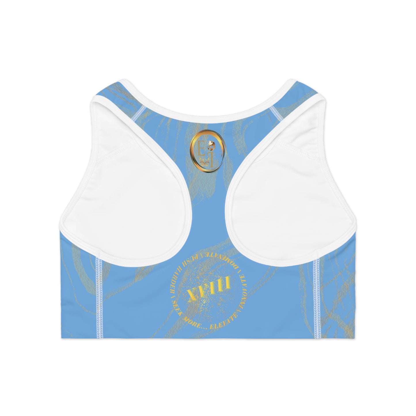 Seek More SBS XIV | EI Sports Bra Stripped | Light Blue