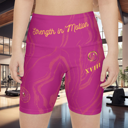 Stripes In Motion XVIII | Ladies Workout Shorts | Pink