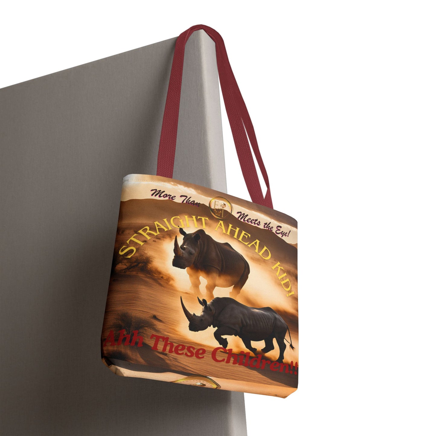 Wildlife Tote Bag, Straight Ahead Kid Tote, Eco-Friendly Rhinos Bag, Animal Lover Gift, Adventure Shopping Bag, Unique Canvas Accessory