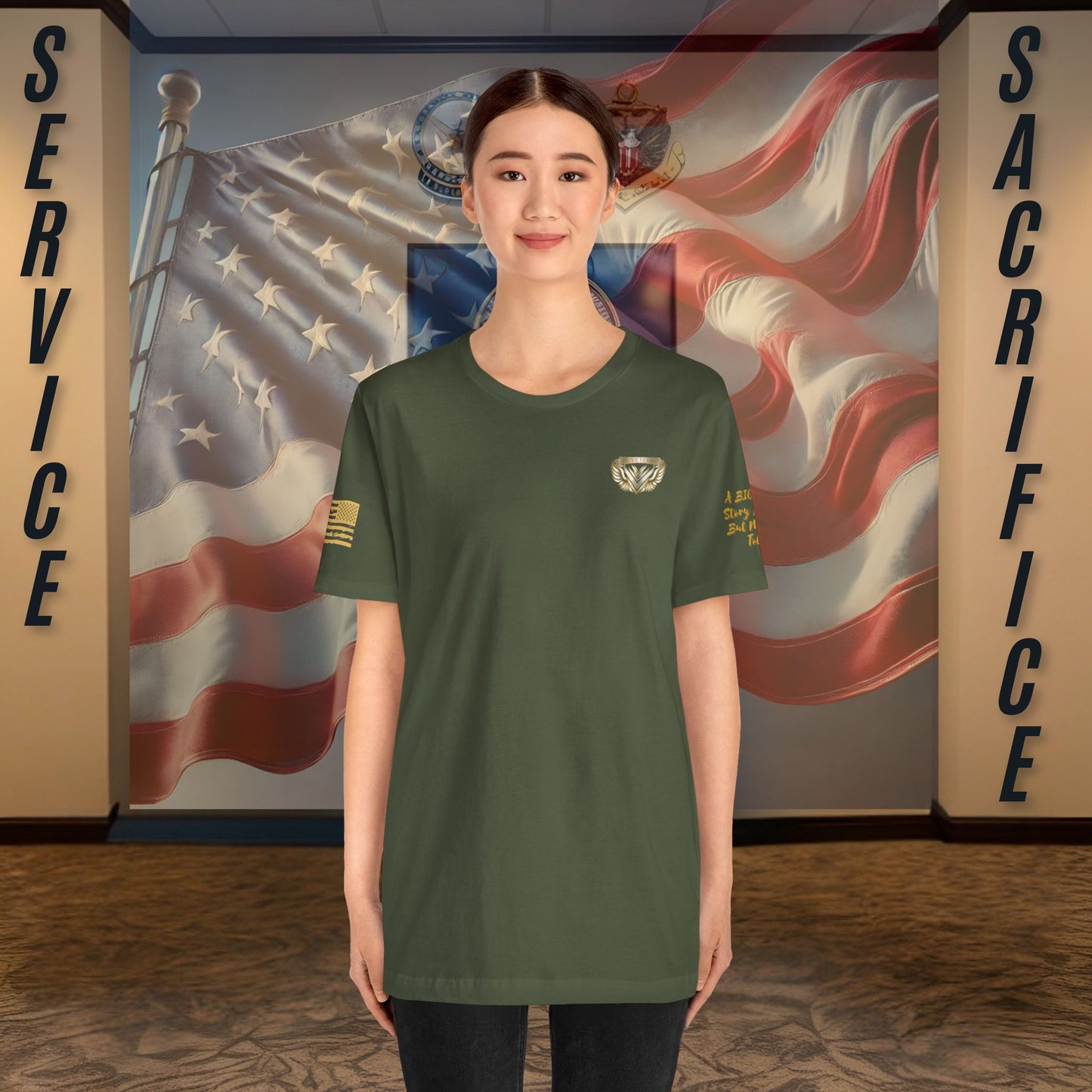 Essence Green Veteran Tee – Military Pride T-Shirt