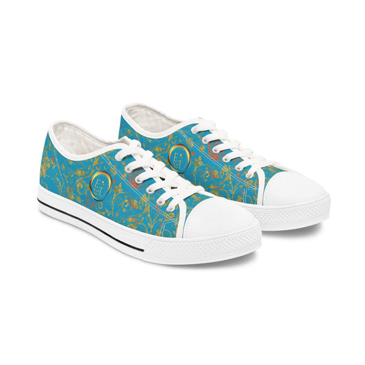 Ladies Bohemian Butterfly | Turquoise | White Sole LowTops