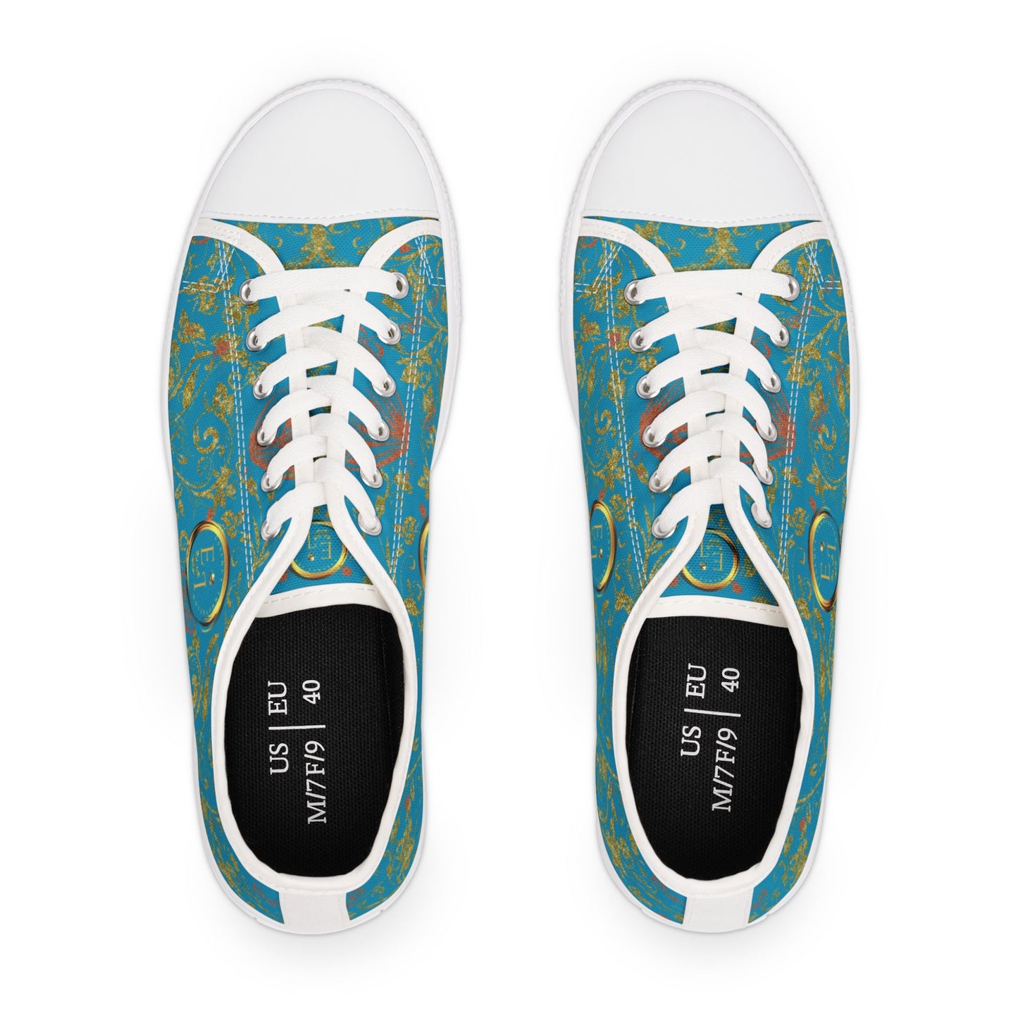 Ladies Bohemian Butterfly | Turquoise | White Sole LowTops