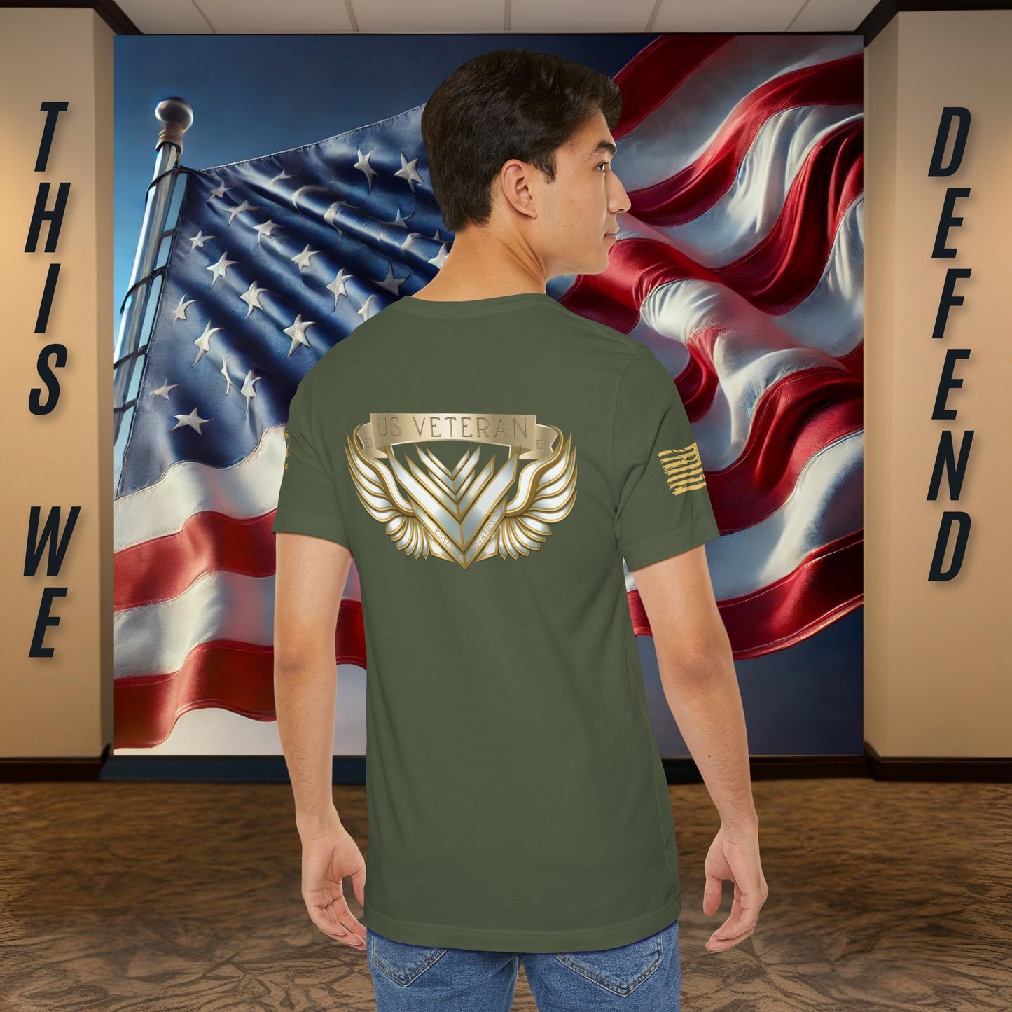 Essence Green Veteran Tee – Military Pride T-Shirt