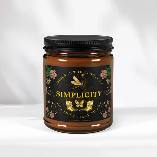 Spoken Word Candle Simplicity | 9oz Amber Jar