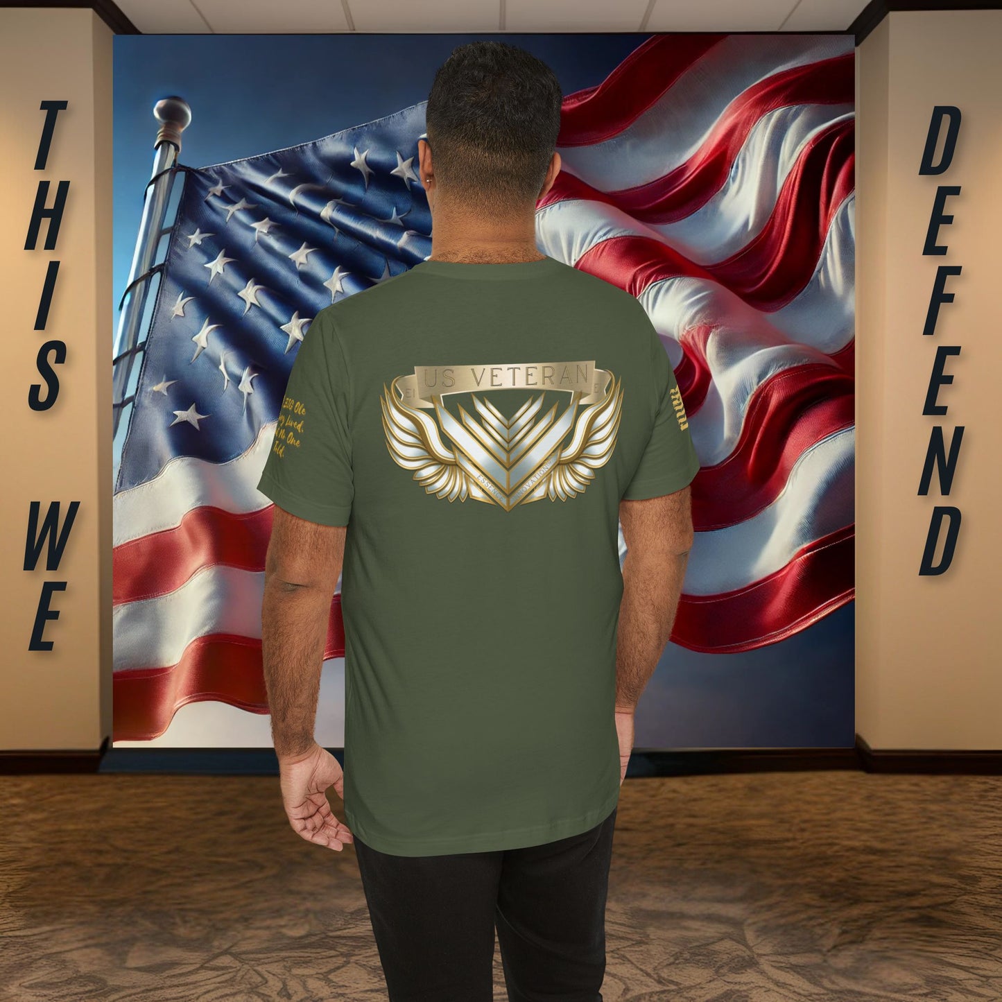 Essence Green Veteran Tee – Military Pride T-Shirt