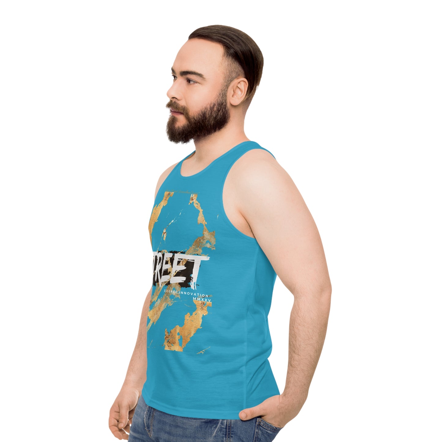 STREET Gold Graffiti XV | Unisex Tank Top | Turquoise