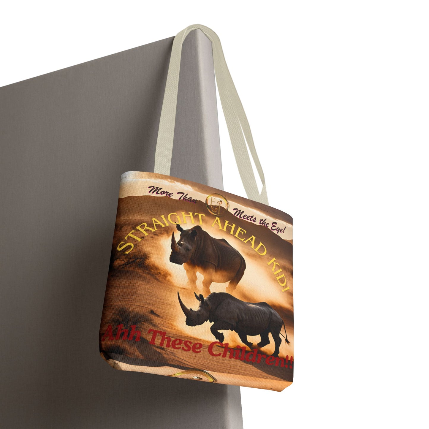 Wildlife Tote Bag, Straight Ahead Kid Tote, Eco-Friendly Rhinos Bag, Animal Lover Gift, Adventure Shopping Bag, Unique Canvas Accessory