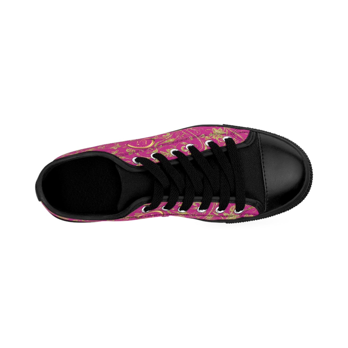 Bohemian Butterfly | Pink | Black Sole LowTop Sneakers