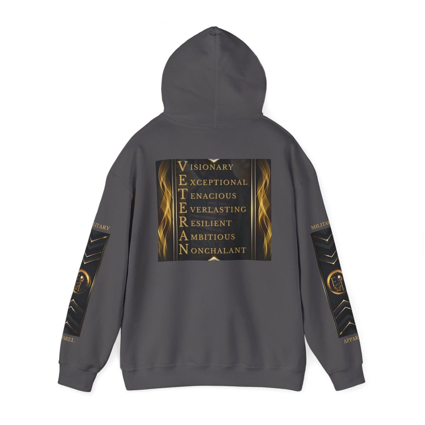 Veteran Qualities Leader Two | Charcoal Hoodie | Military & Service Tribute