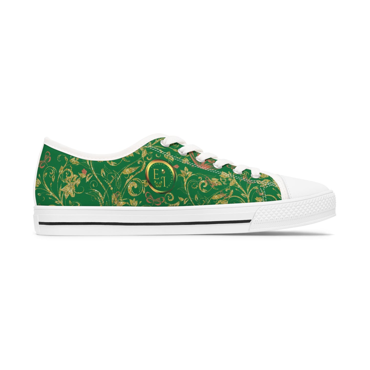 Ladies Bohemian Butterfly | Green | White Sole LowTops