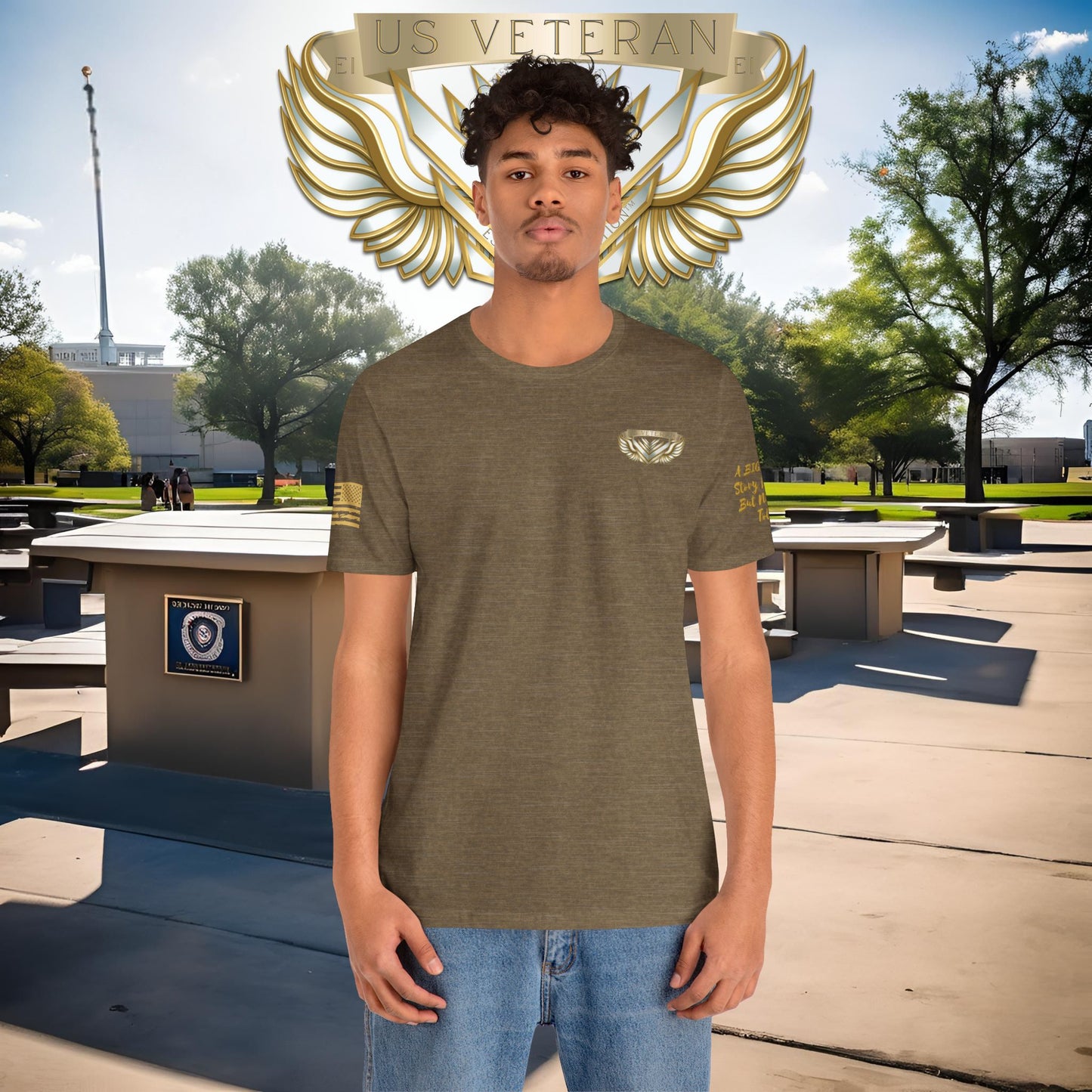 Essence Olive Veteran Tee – Military Tribute T-Shirt