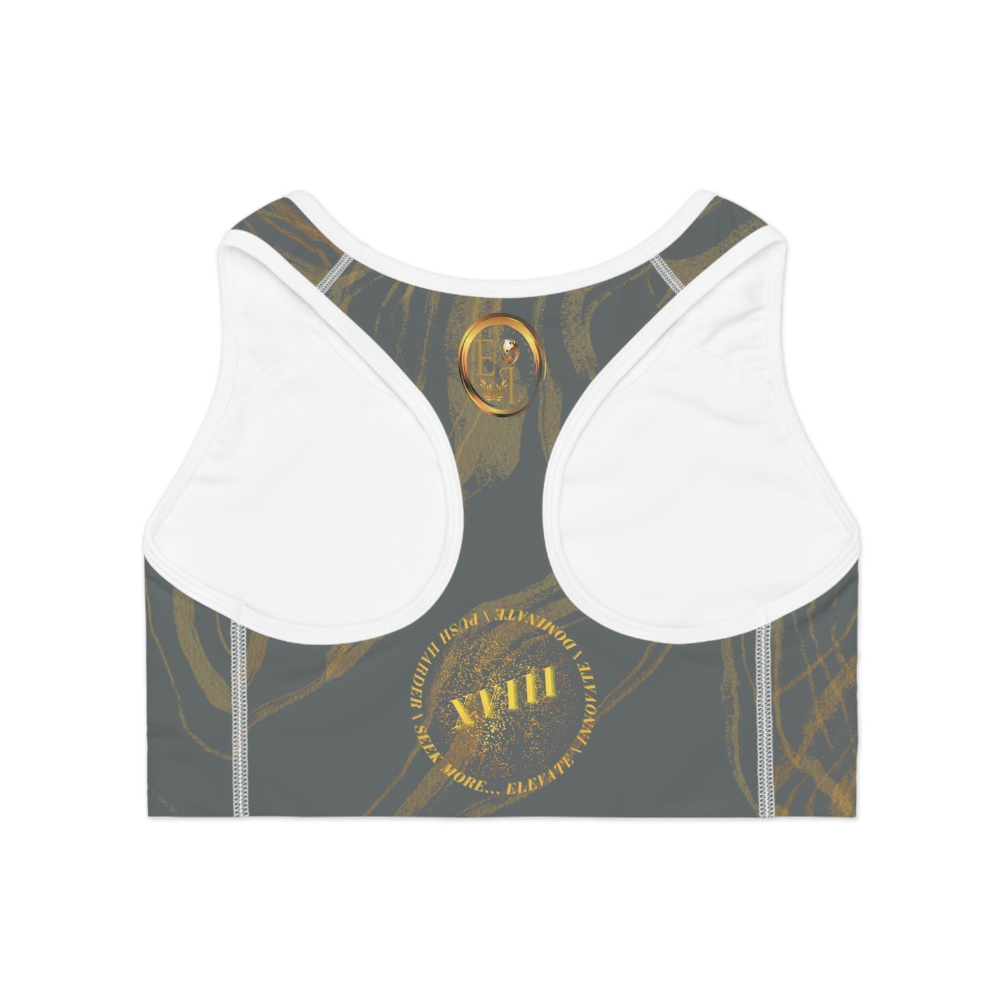 Seek More SBS VIII | EI Sports Bra Stripped | Dark Grey