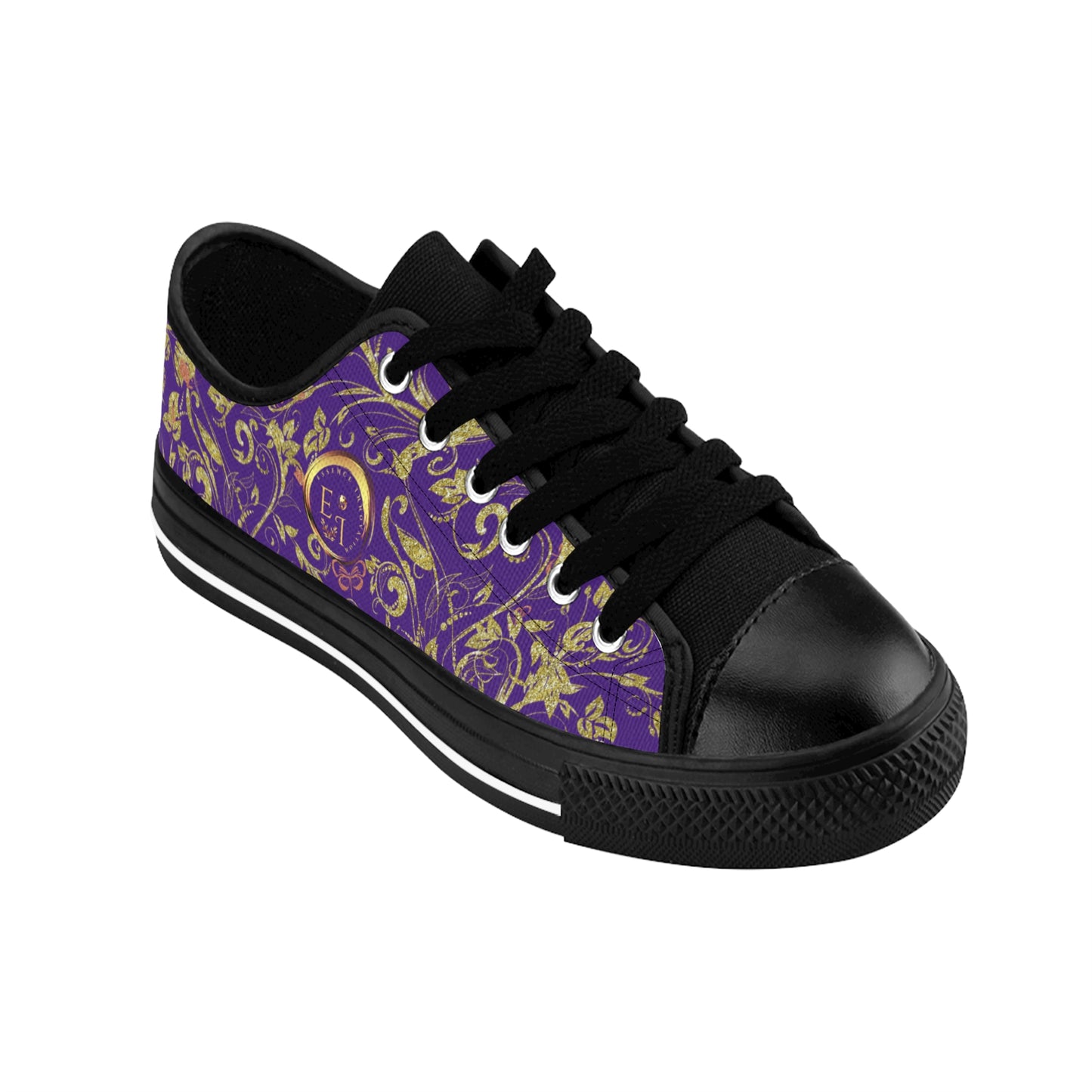 Bohemian Butterfly | Purple | Black Sole LowTop Sneakers