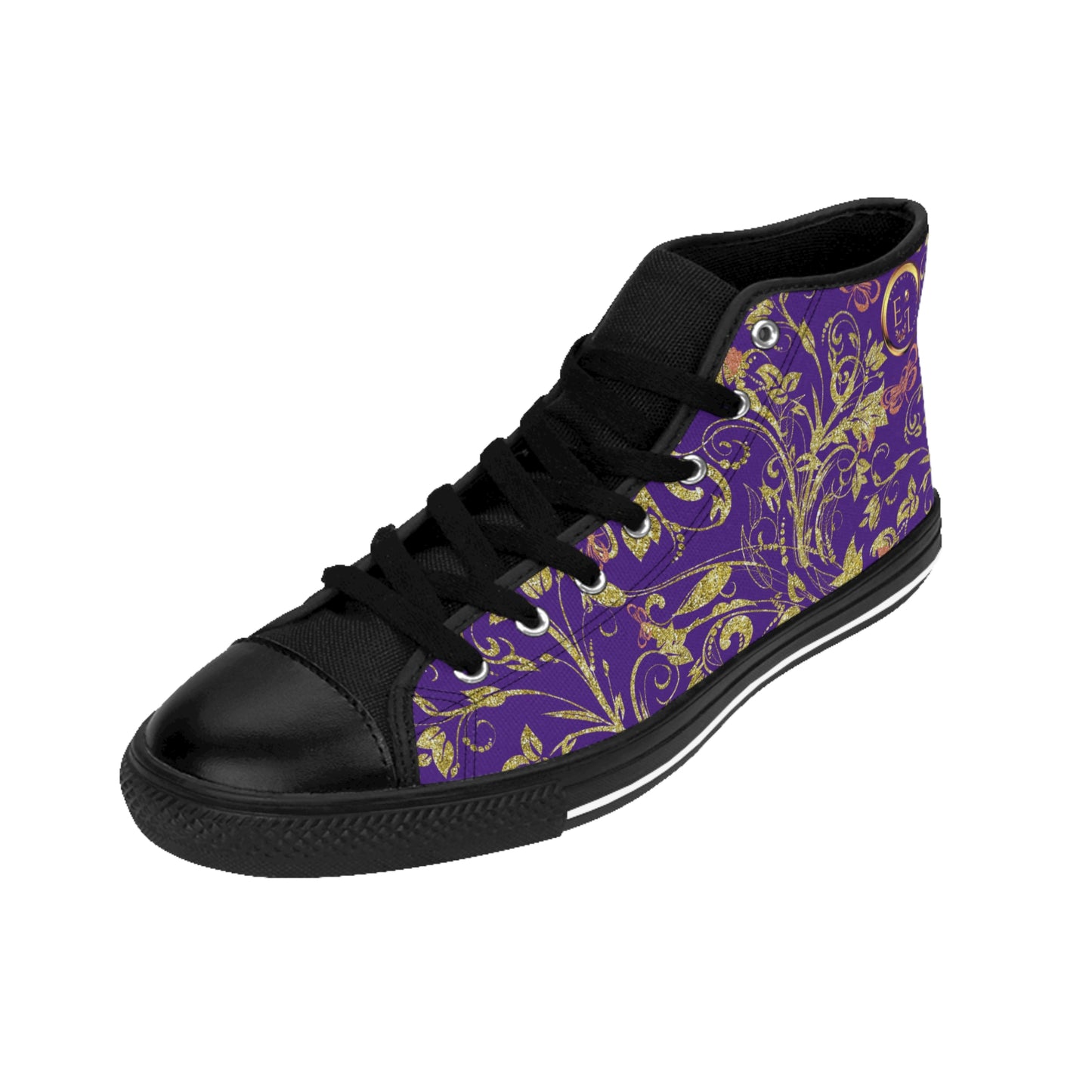 Bohemian Butterfly Hightops XVI | Black Sole | Purple