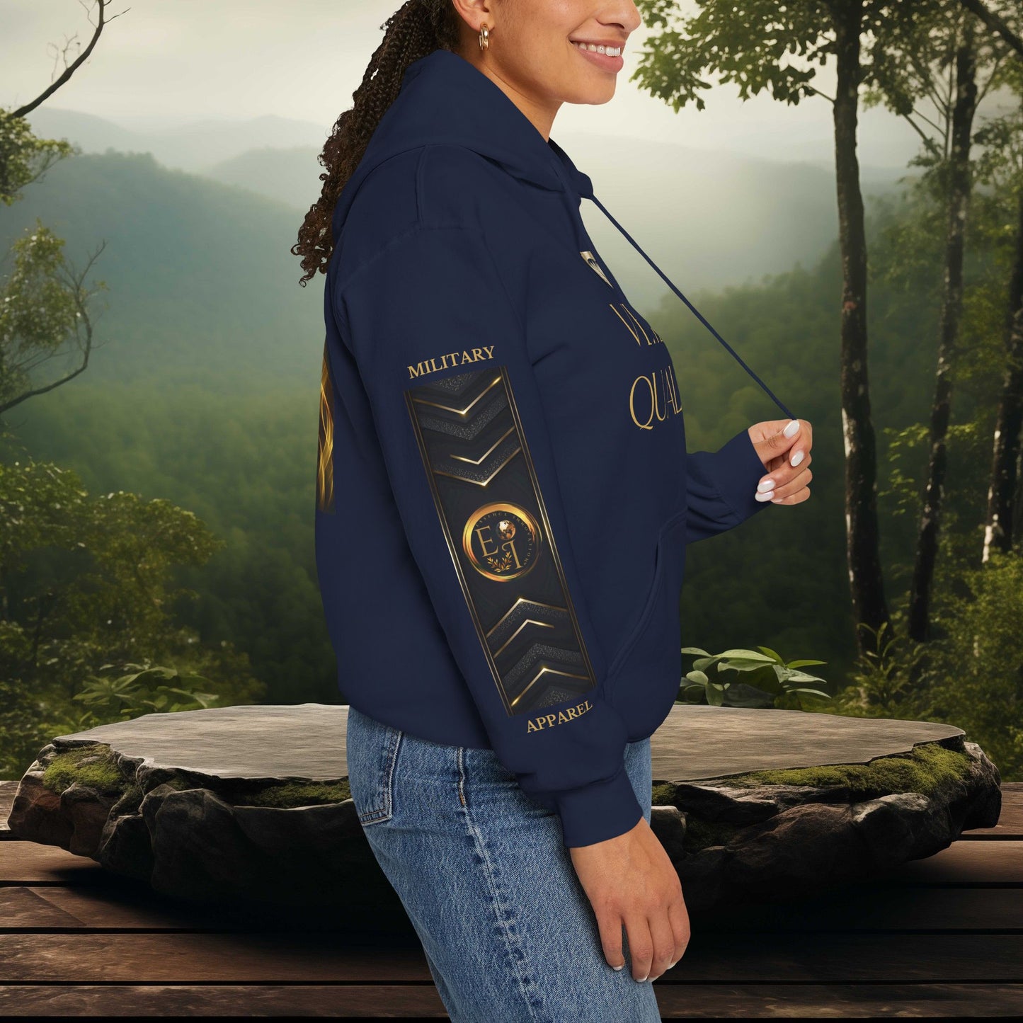 Veteran Qualities Warrior Four | Navy Hoodie | Military & Service Tribute