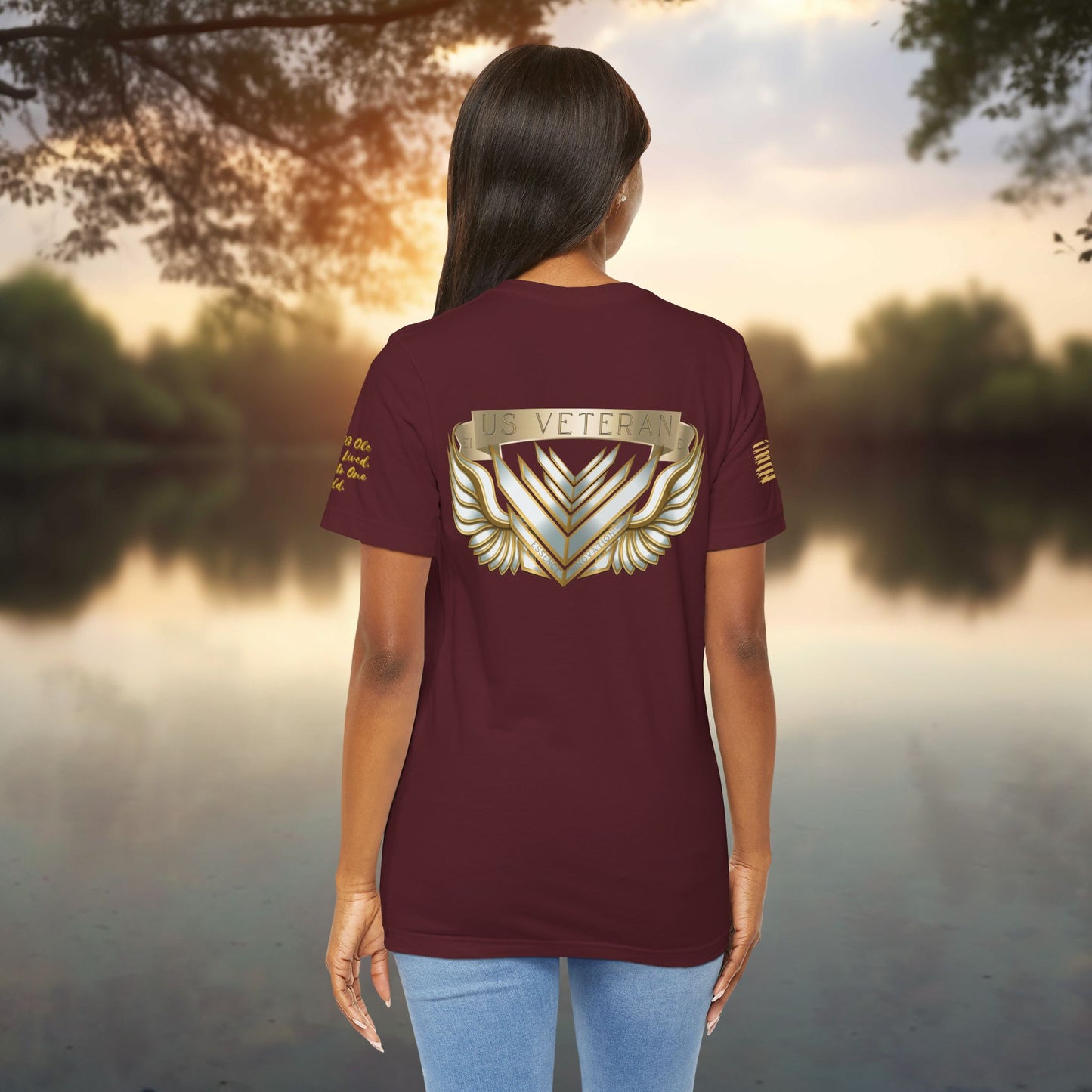 Essence Maroon Veteran Tee – Bold Patriotic T-Shirt