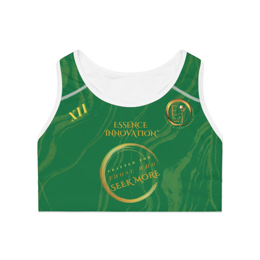 Seek More SBS XII | EI Sports Bra Stripped | Dark Green