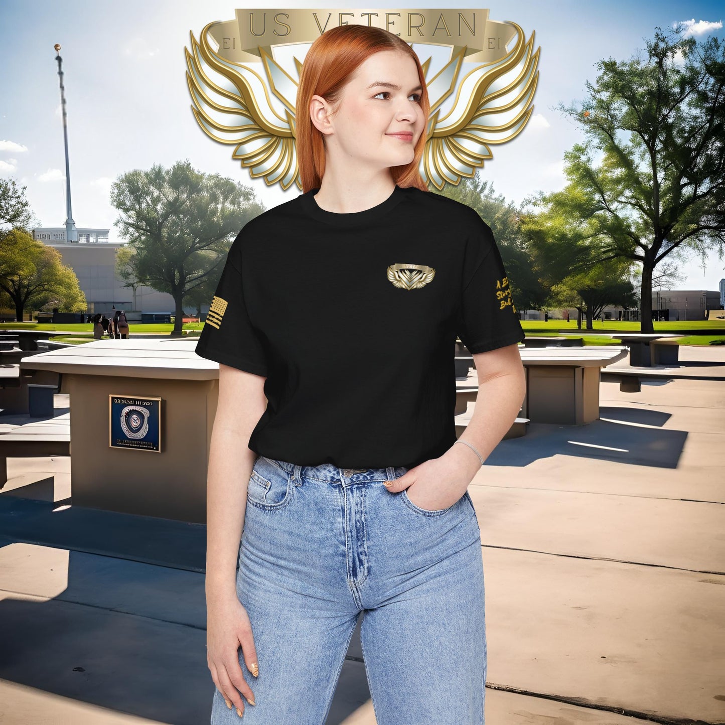 Essence Black Veteran Tee – Patriotic Shirt by Veteran-Owned Brand