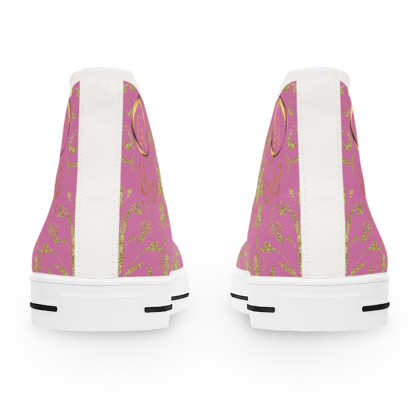 Ladies Bohemian Butterfly | Light Pink | White Sole HighTops