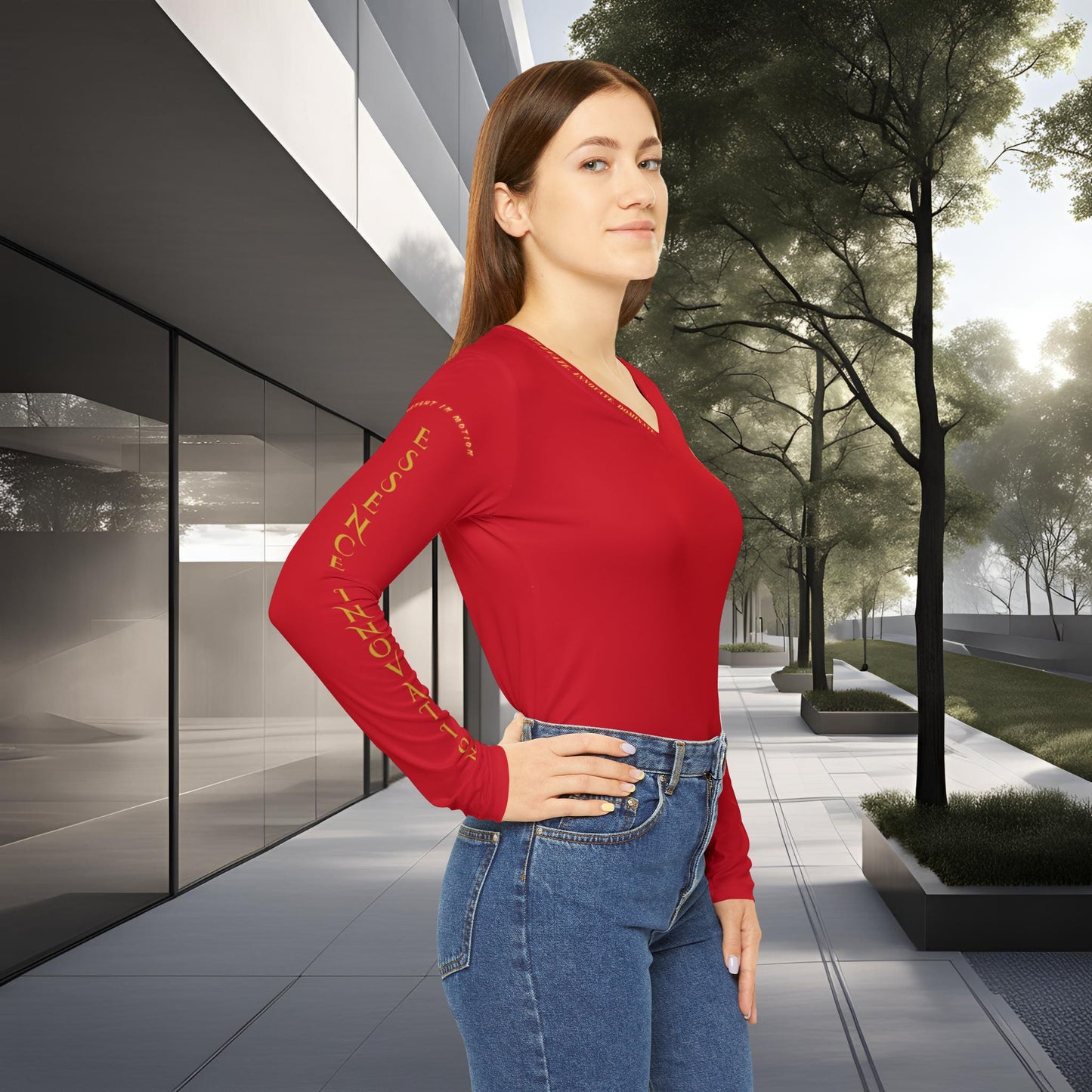 Seek More Performance X | EI Sports LS V-Neck | Dark Red