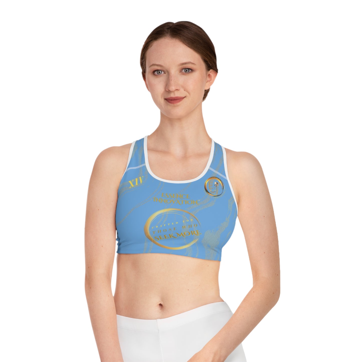 Seek More SBS XIV | EI Sports Bra Stripped | Light Blue