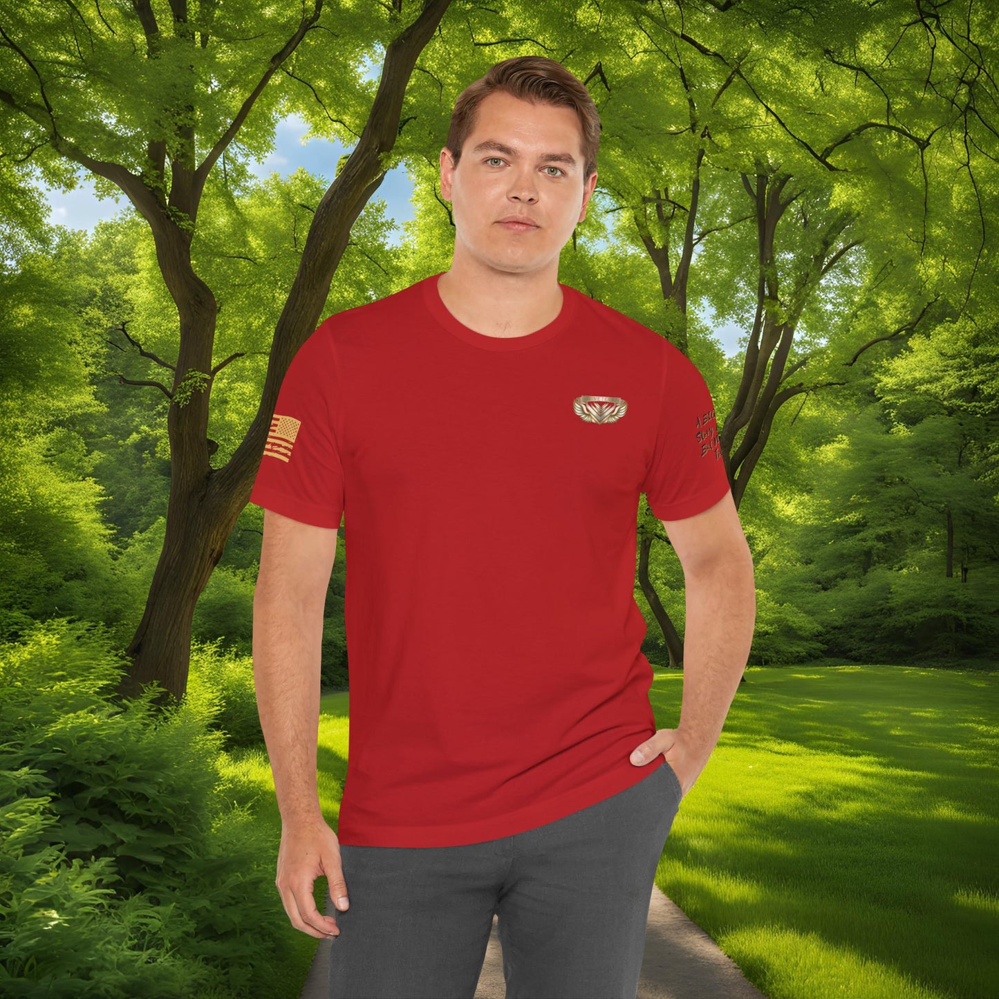 Essence Red Veteran Tee – Patriotic Tribute T-Shirt