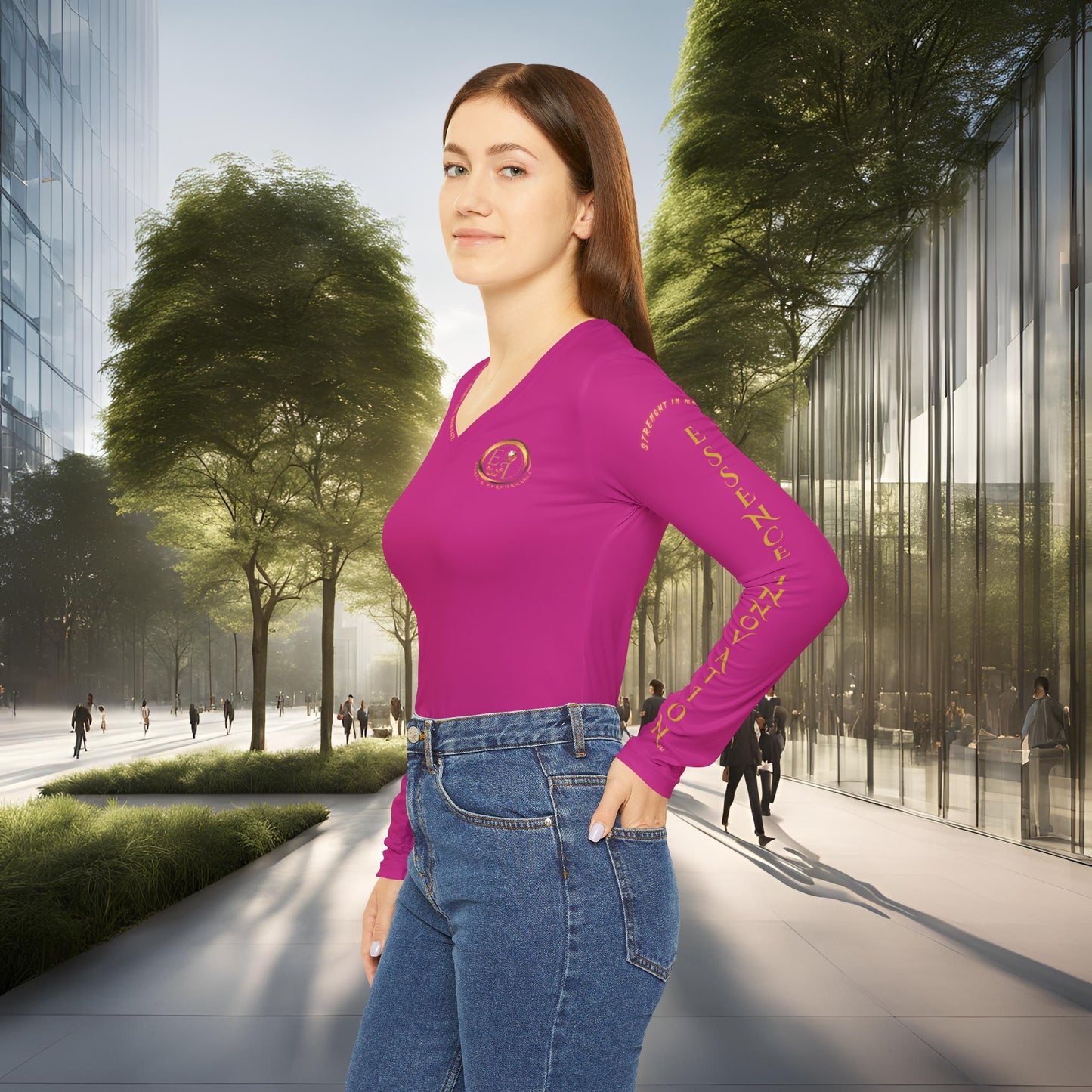 Seek More Performance XVIII | EI Sports LS V-Neck | Pink