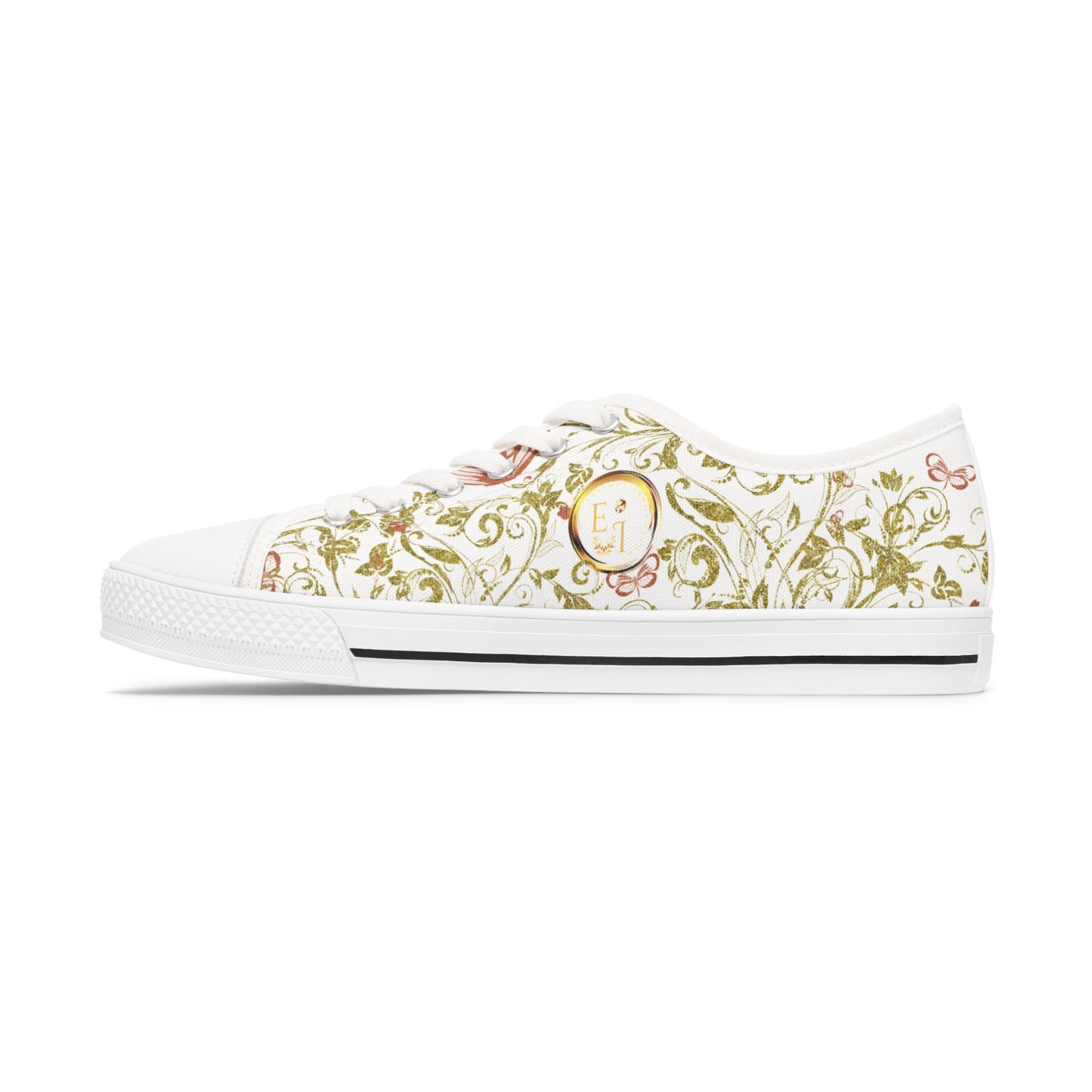 Ladies Bohemian Butterfly | White | White Sole LowTops