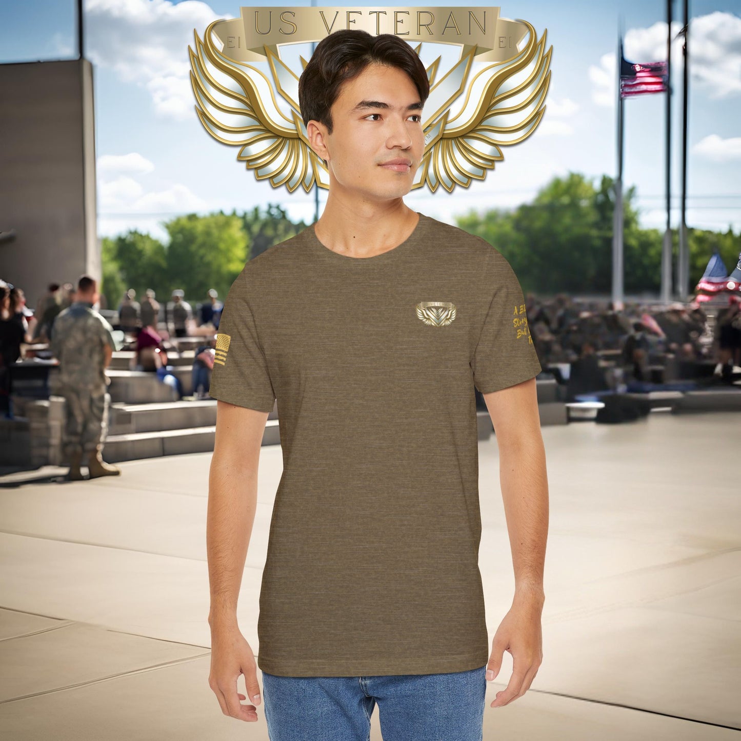 Essence Olive Veteran Tee – Military Tribute T-Shirt